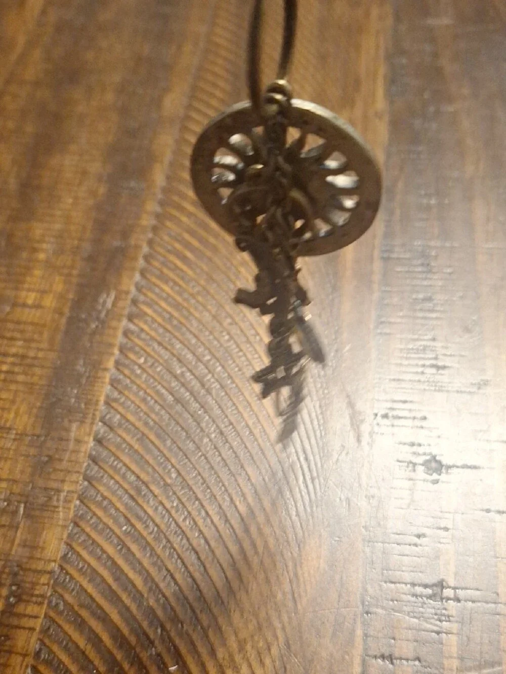 Bronze Celestial Sun & Moon Charm Keychain Bag Charm with Iridescent Crystals